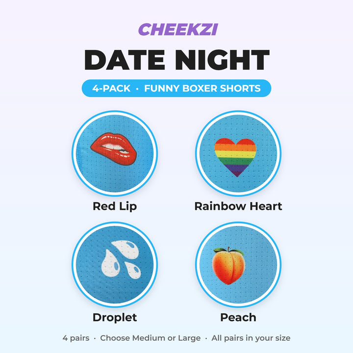 Date Night 4-Pack Funny Boxer Shorts